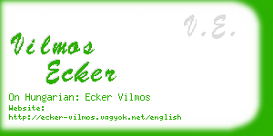 vilmos ecker business card